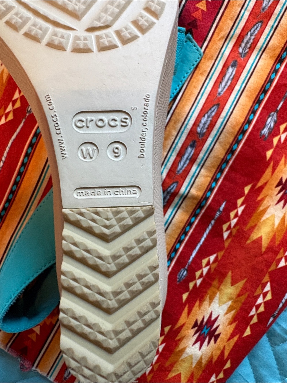 CROCS Women's Bright Teal Strappy Sandals - Picture 6 of 6